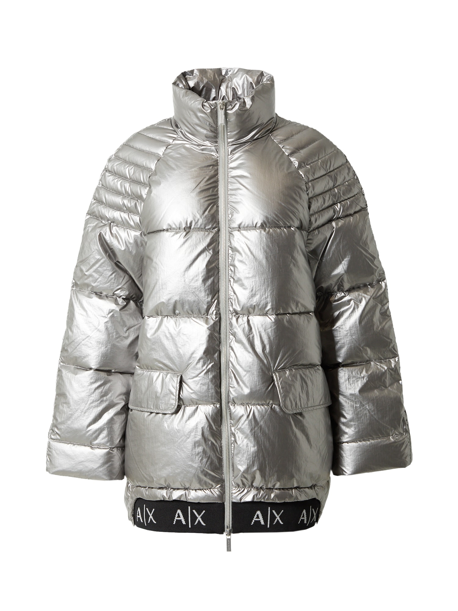 ARMANI EXCHANGE Zimska jakna  črna / srebrna