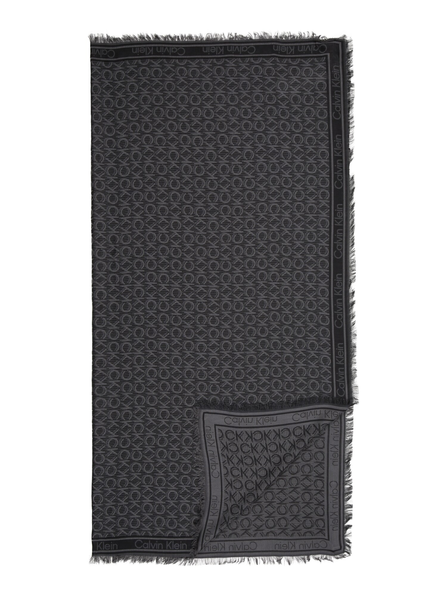 Calvin Klein Fular  gri / gri închis / negru