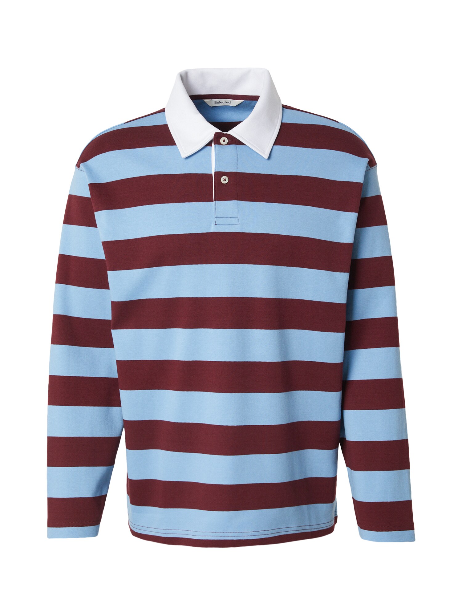 SELECTED Camiseta 'SLHCASPER' azul claro / rojo carmesí / blanco