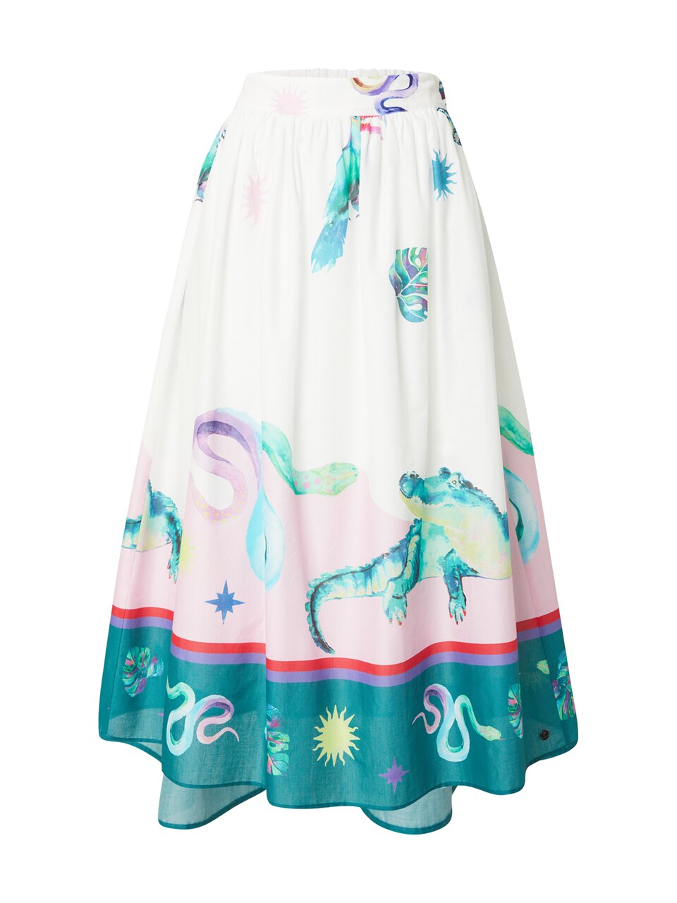 Kjol 'Rahel' smaragd / pastellrosa