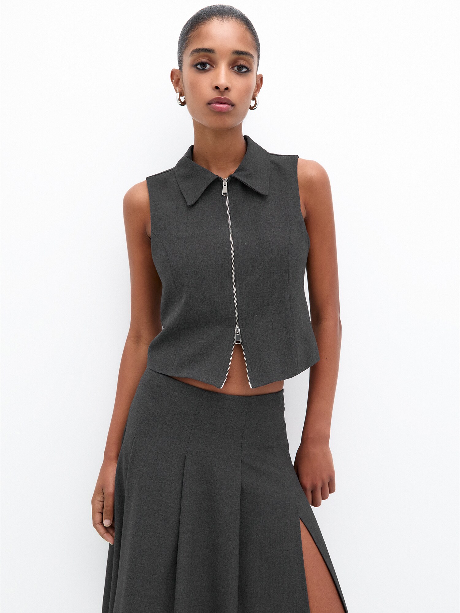Pull&Bear Mellény  grafit termék 2. képe
