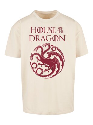 F4NT4STIC Shirt ‘House Of The Dragon Targaryen’ Sand / Donkerrood