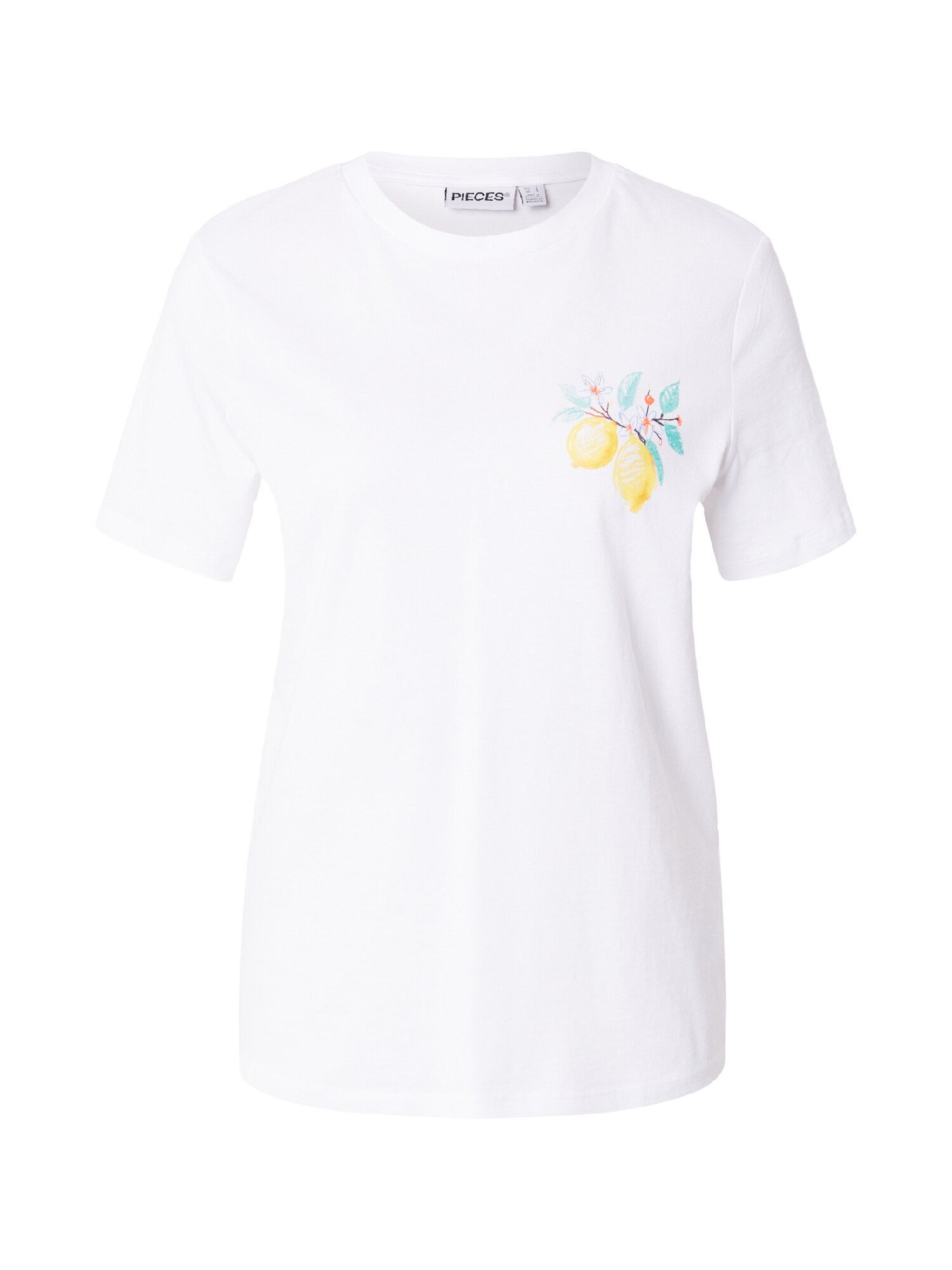 PIECES Tricou 'PCBRIANNA'  galben lămâie / verde petrol / portocaliu / alb