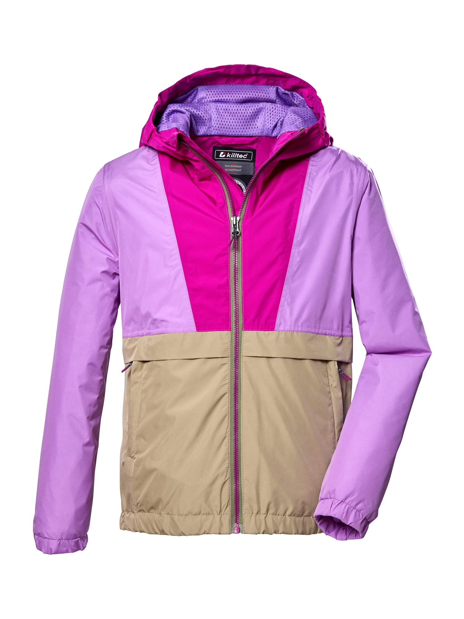 KILLTEC Kültéri kabátok  sötét bézs / lila / rózsaszín
