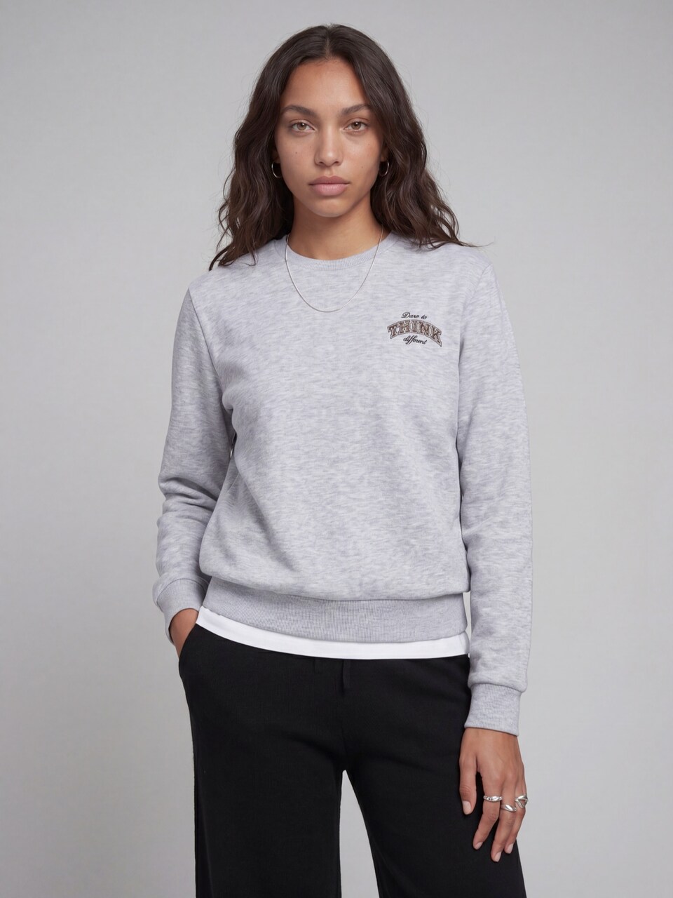 Sweatshirt 'JREBWDENISE' brun / cappuccino / grå