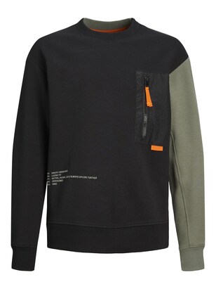 Jack & Jones Junior Sweatshirt ‘Activ3’ Lichtgroen / Oranje / Zwart