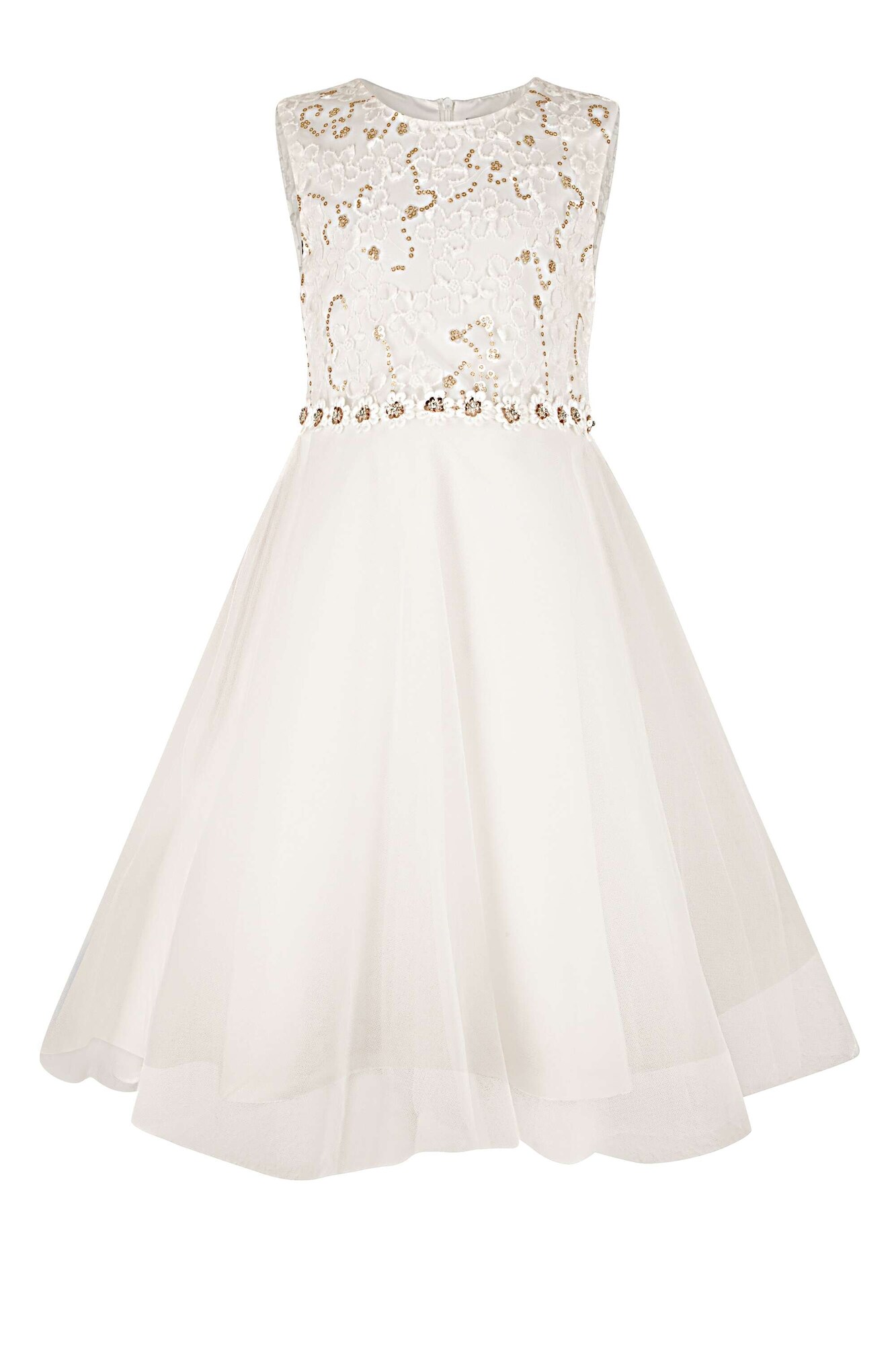 happy girls Rochie  auriu / transparent / alb