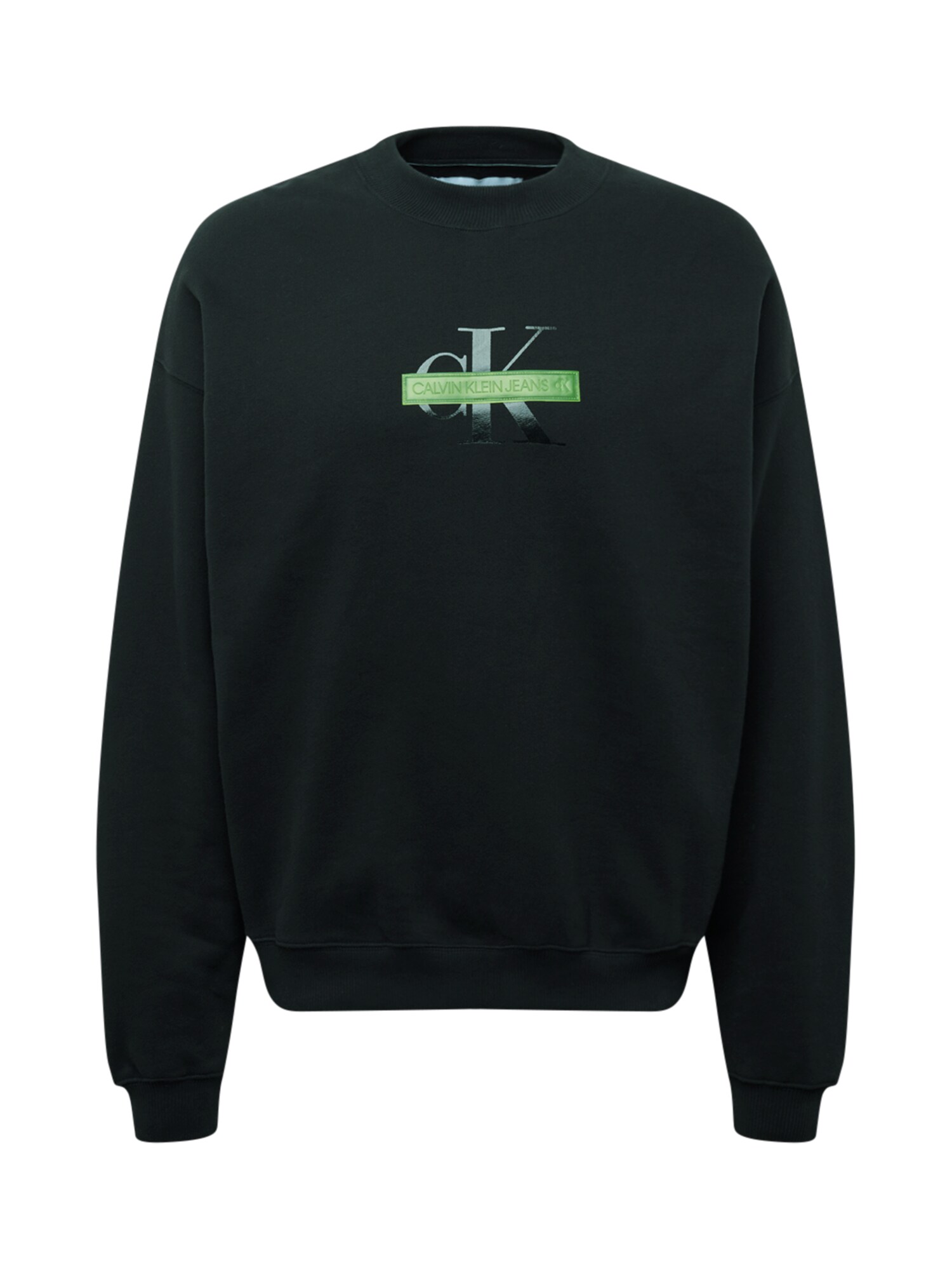 Calvin Klein Jeans Megztinis be užsegimo  juoda / balta / šviesiai žalia