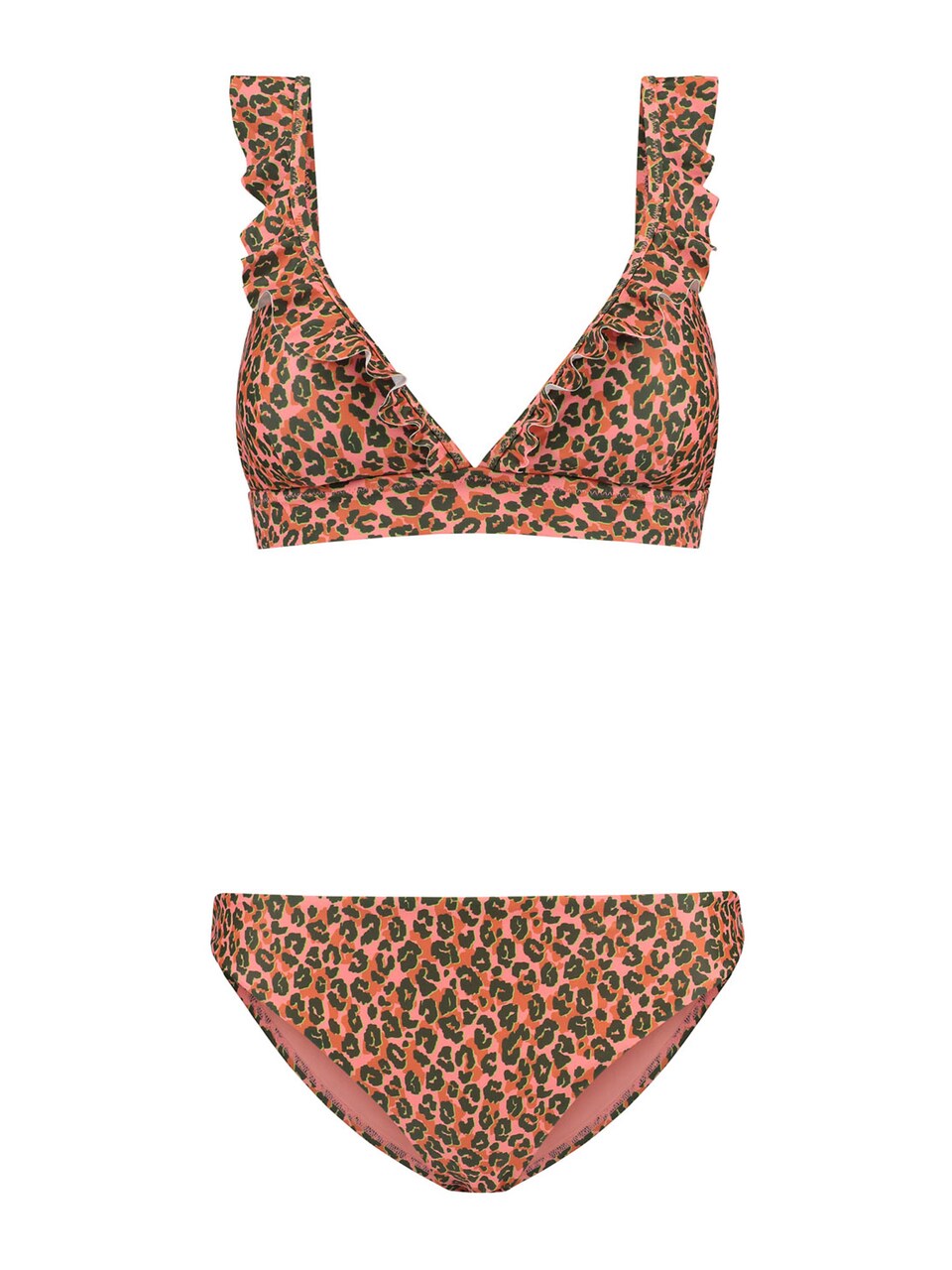 Bikini 'BOBBY' neongul / ljusrosa / roströd