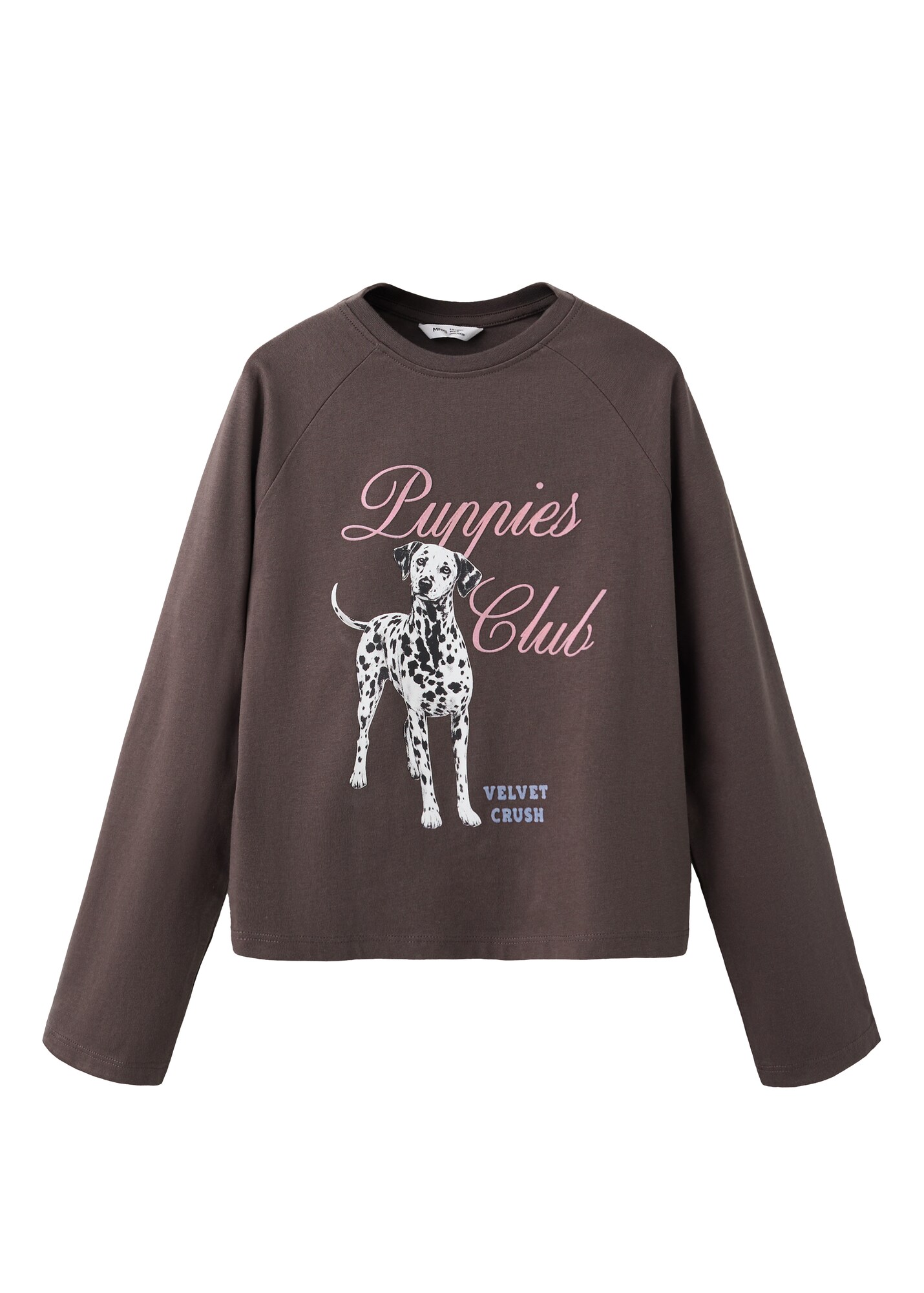 MANGO KIDS Tricou PUPPIES maro / roz pal / negru / alb
