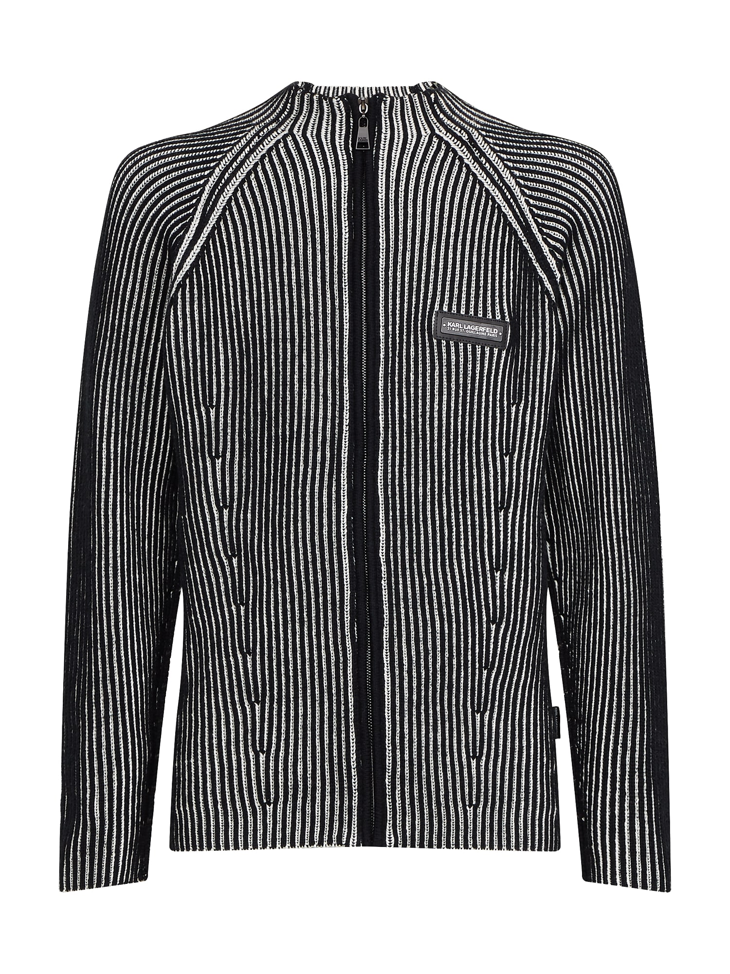 Karl Lagerfeld Плетена жилетка  черно / бяло