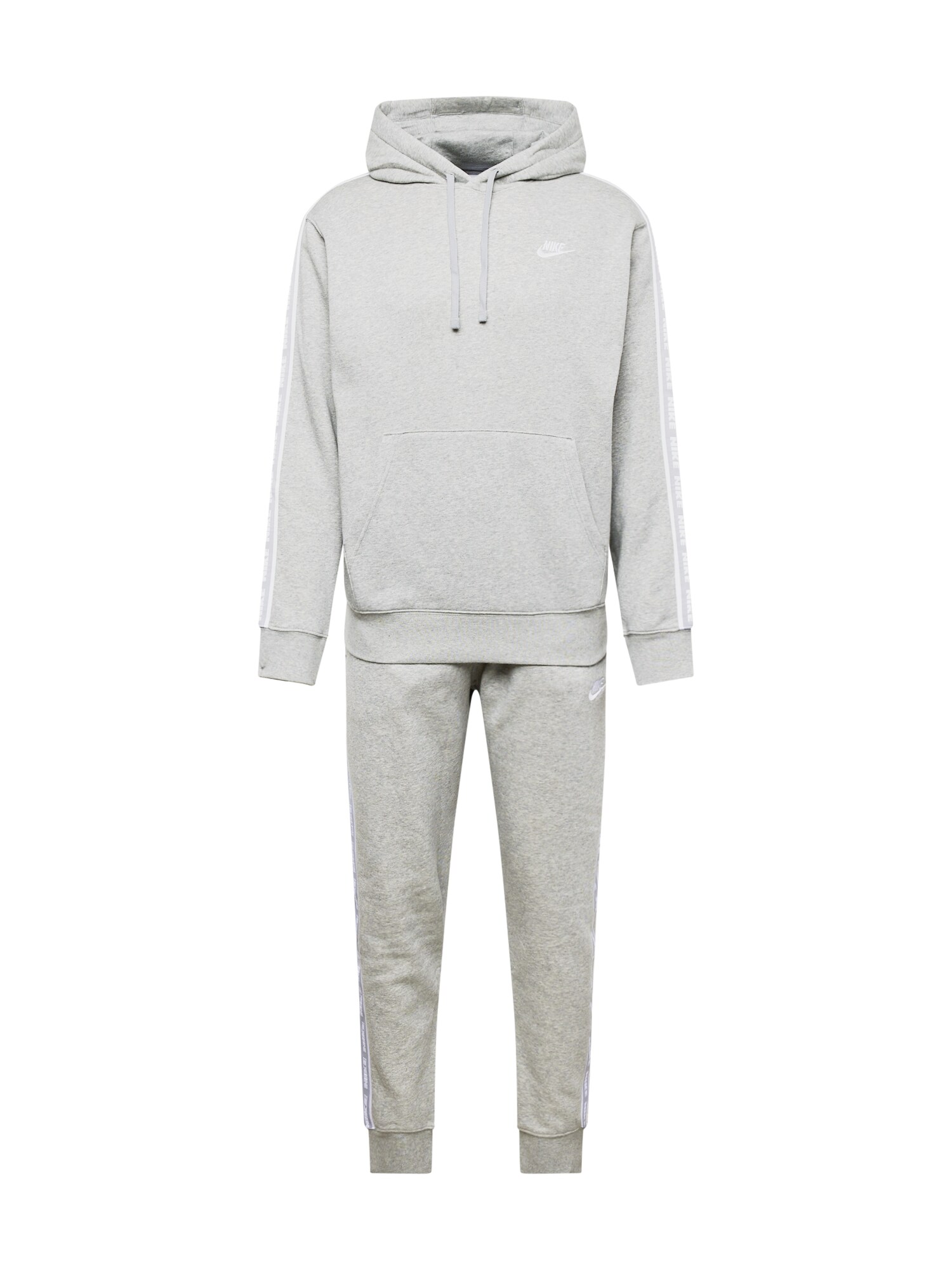 Nike Sportswear Joggingová súprava 'CLUB FLEECE'  sivá / sivá melírovaná / biela