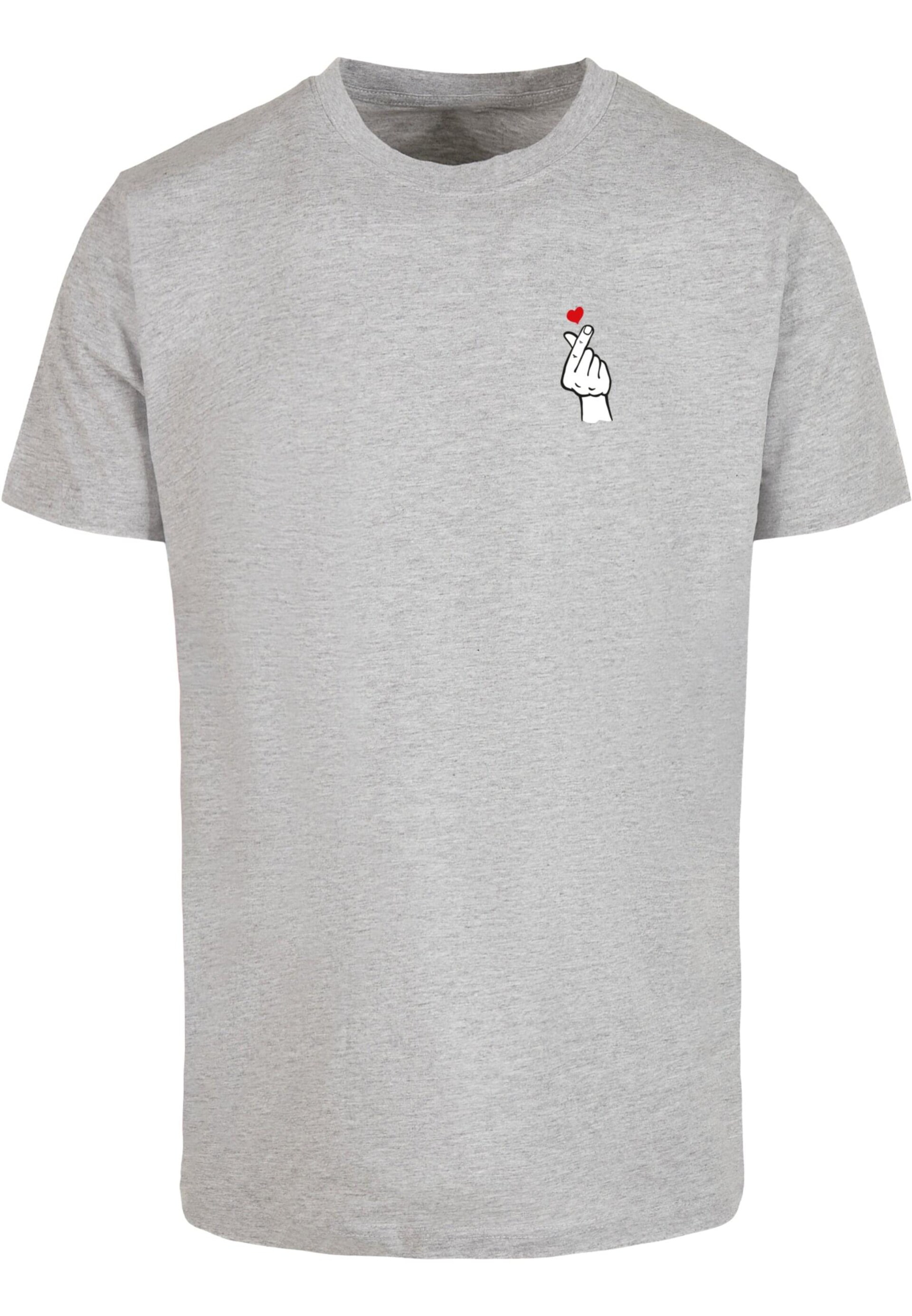 Mister Tee T-shirt 'Love Sign 2.0' gråmelerad / röd / svart herr