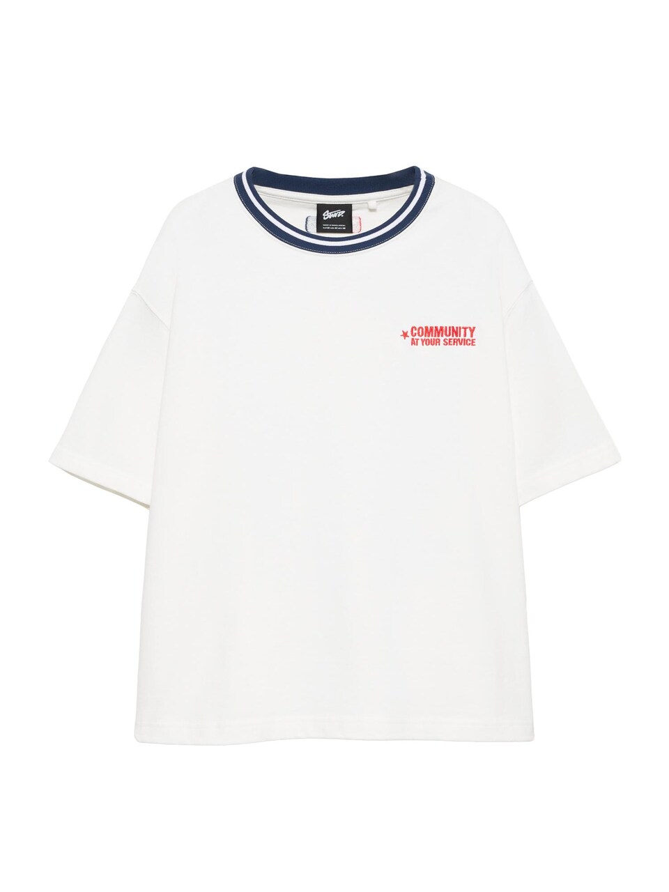 T-shirt 'STWD COMMUNITY PLAYER' marinblå / röd