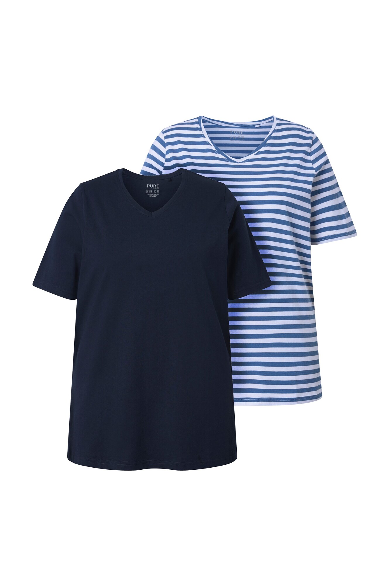 Ulla Popken Tricou  albastru închis / alb