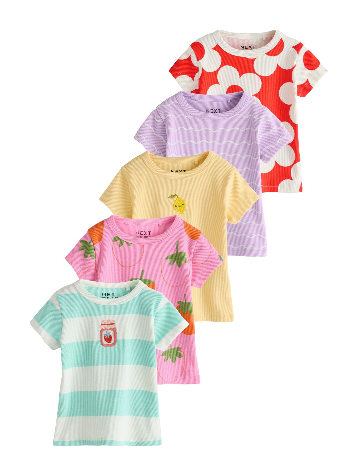 Next Shirt Turquoise / Geel / Lavendel / Pink / Rood