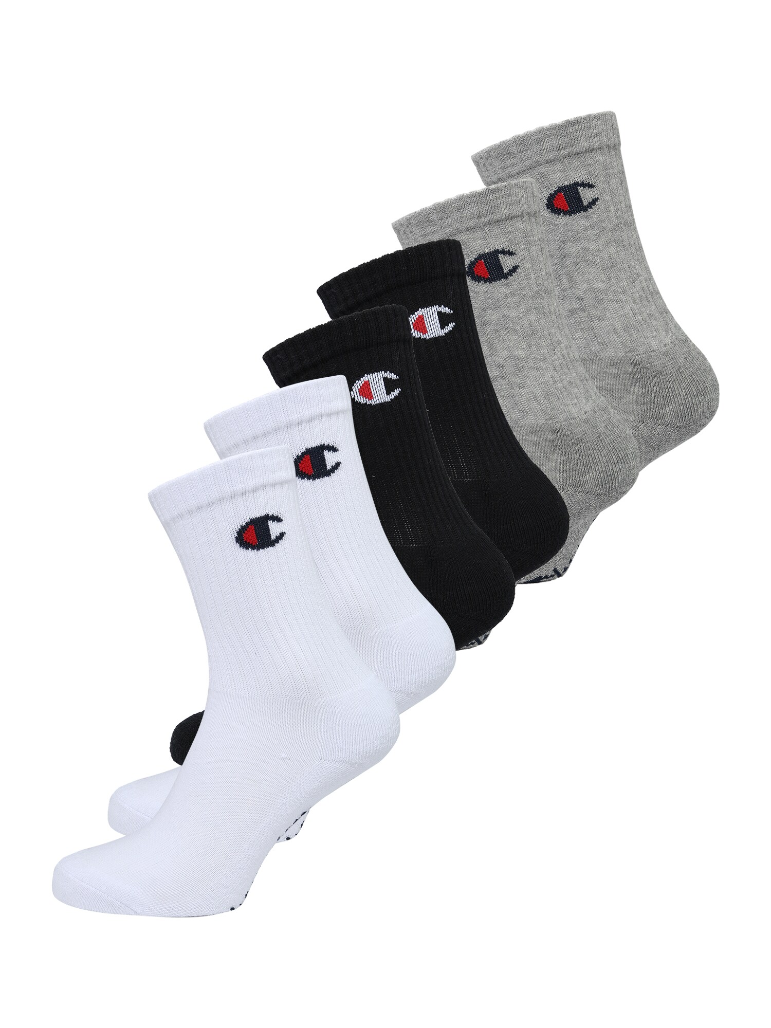 Champion Authentic Athletic Apparel Ponožky  sivá melírovaná / červená / čierna / biela