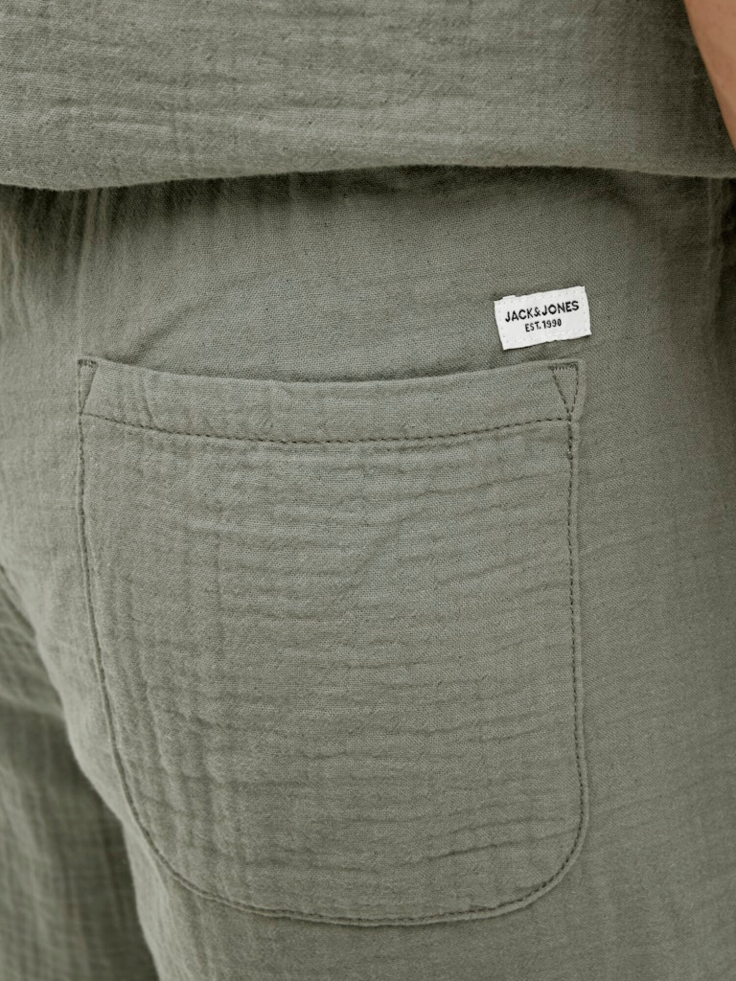 JACK & JONES Nadrág 'AIDEN PATRAS'  olíva / fehér termék 2. képe