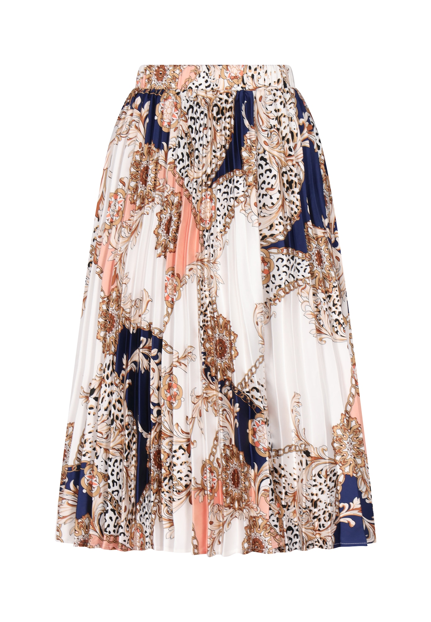 faina Fustă  bej închis / albastru închis / portocaliu caisă / alb