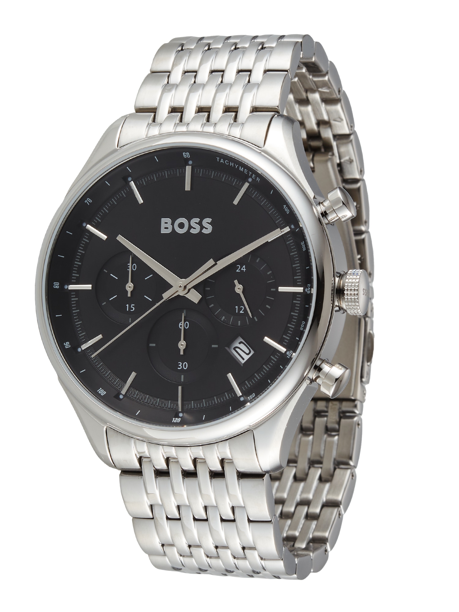BOSS Black Analógové hodinky 'GREGOR'  čierna / strieborná