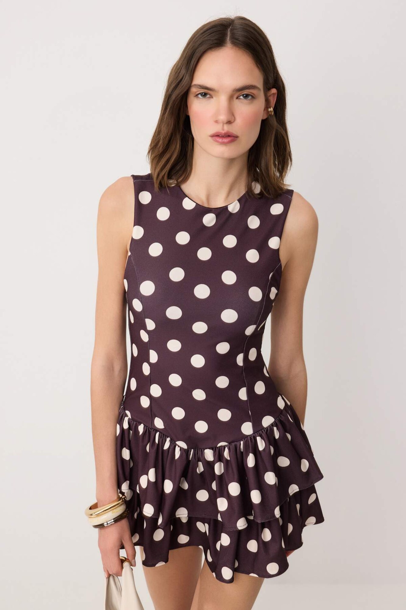 Trendyol Rochie maro / alb
