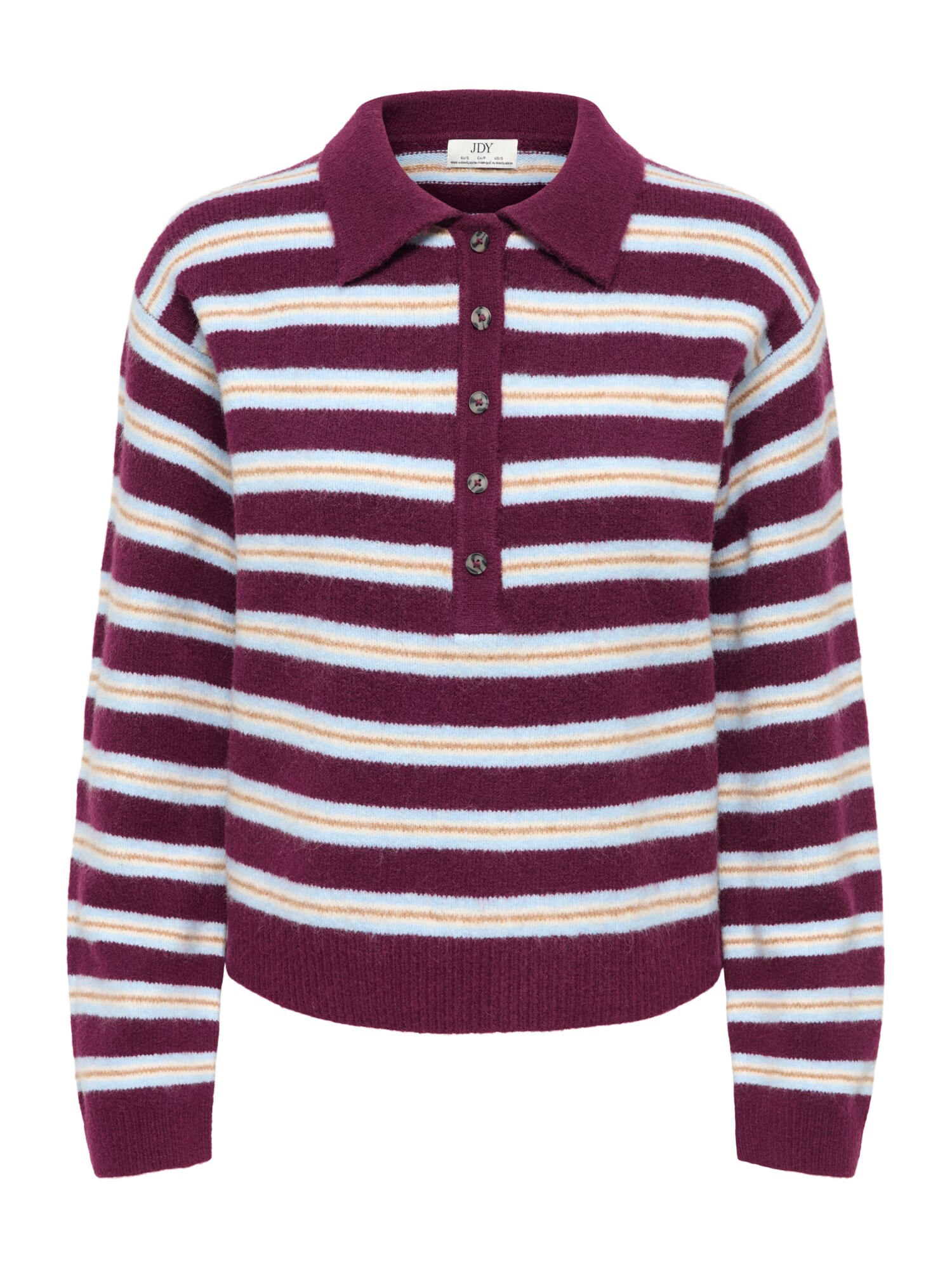 JDY Pulover JDYCHLOE maro cămilă / albastru deschis / roșu burgundy