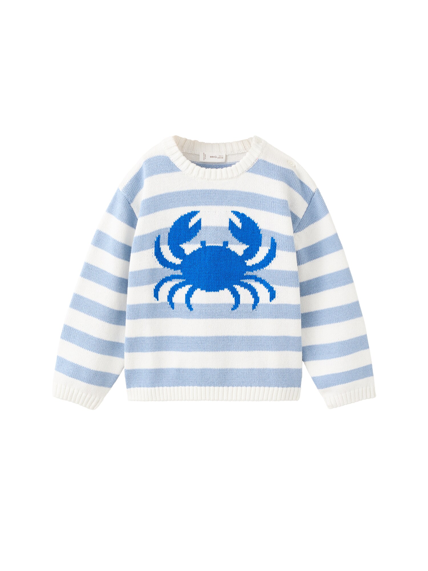 MANGO KIDS Pulover 'RO'  plava / golublje plava / bijela
