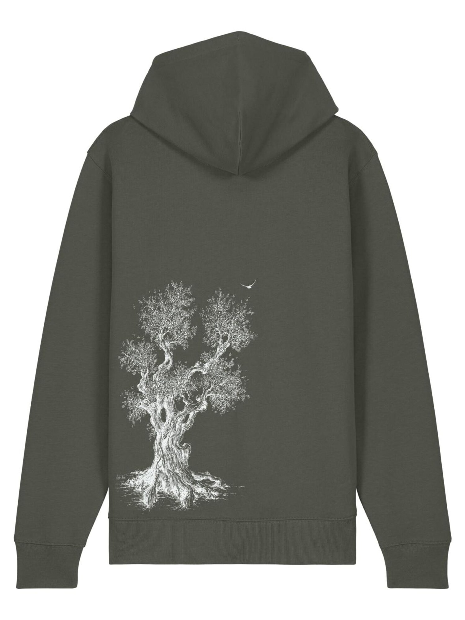 Life-Tree Pullover 'Zipper Organic Olive Tree' cachi