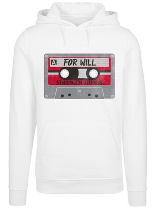 F4NT4STIC Sweatshirt ‘Stranger Things Cassette For Will Netflix TV Series’ Grijs / Rood / Wit