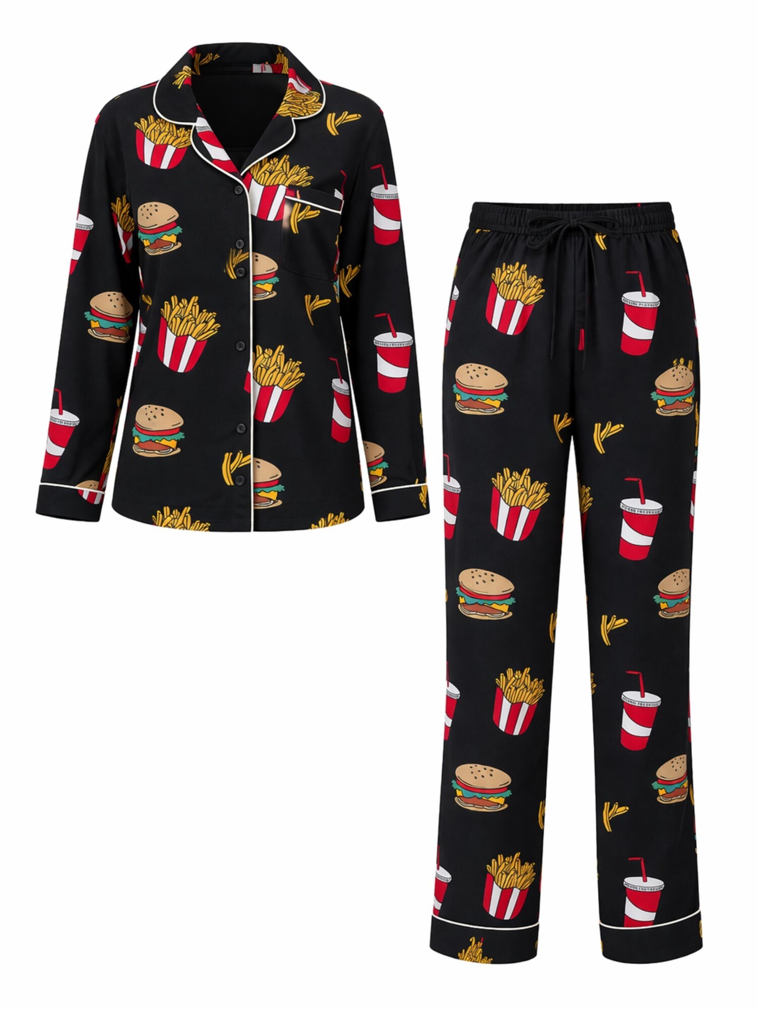 LEAFLETIC Pijama  negro moteado