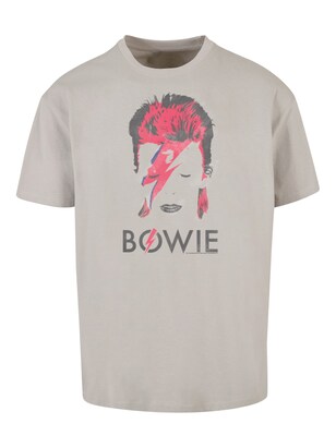 F4NT4STIC Shirt ‘David Bowie ‘ Grijs / Rood