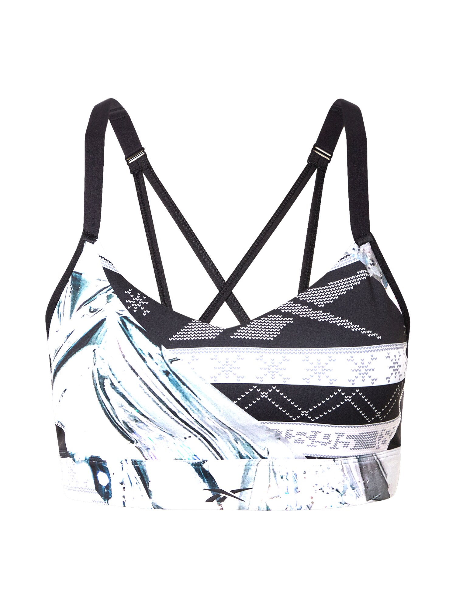 REEBOK Sportinė liemenėlė  šviesiai pilka / juoda / azuro / balta