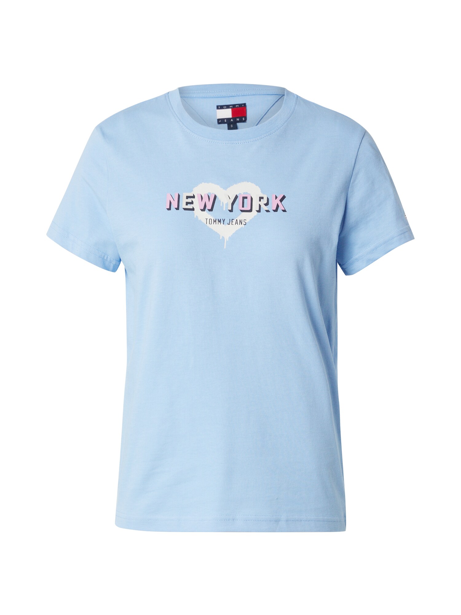 Tommy Jeans Póló  világoskék / világos-rózsaszín / fekete / fehér akciós termékkép 1