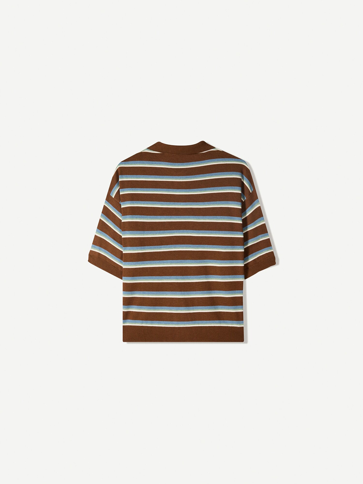 Bershka Tričko svetlomodrá / hnedá / mätová / biela (obrázok 5)