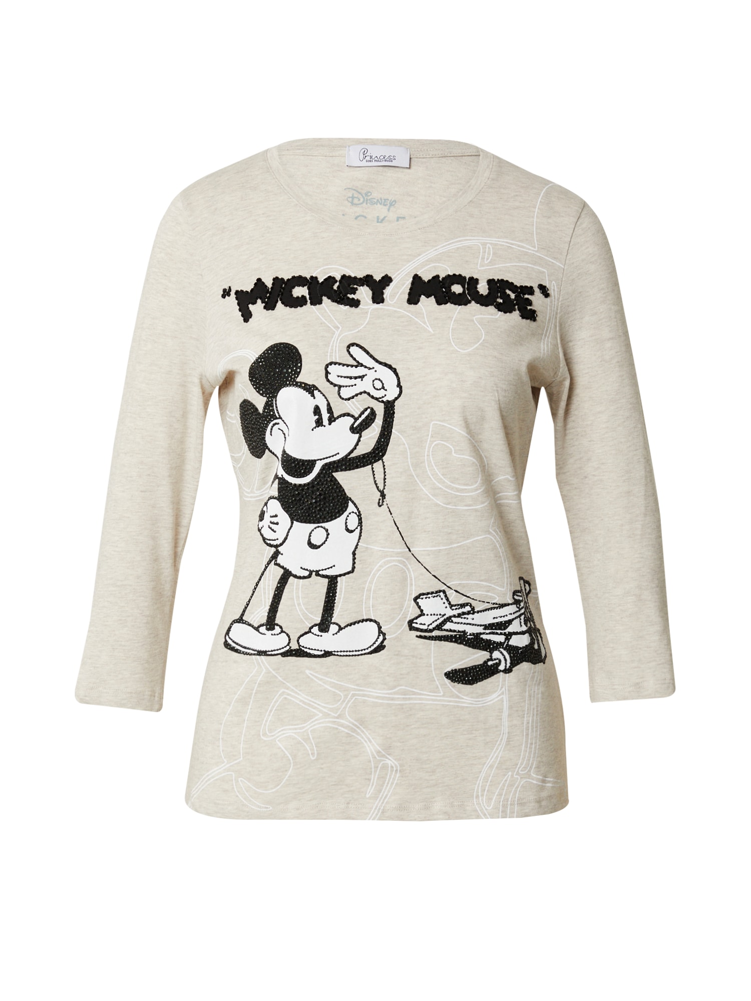 PRINCESS GOES HOLLYWOOD Tricou 'Mickey Mouse'  bej / negru / alb