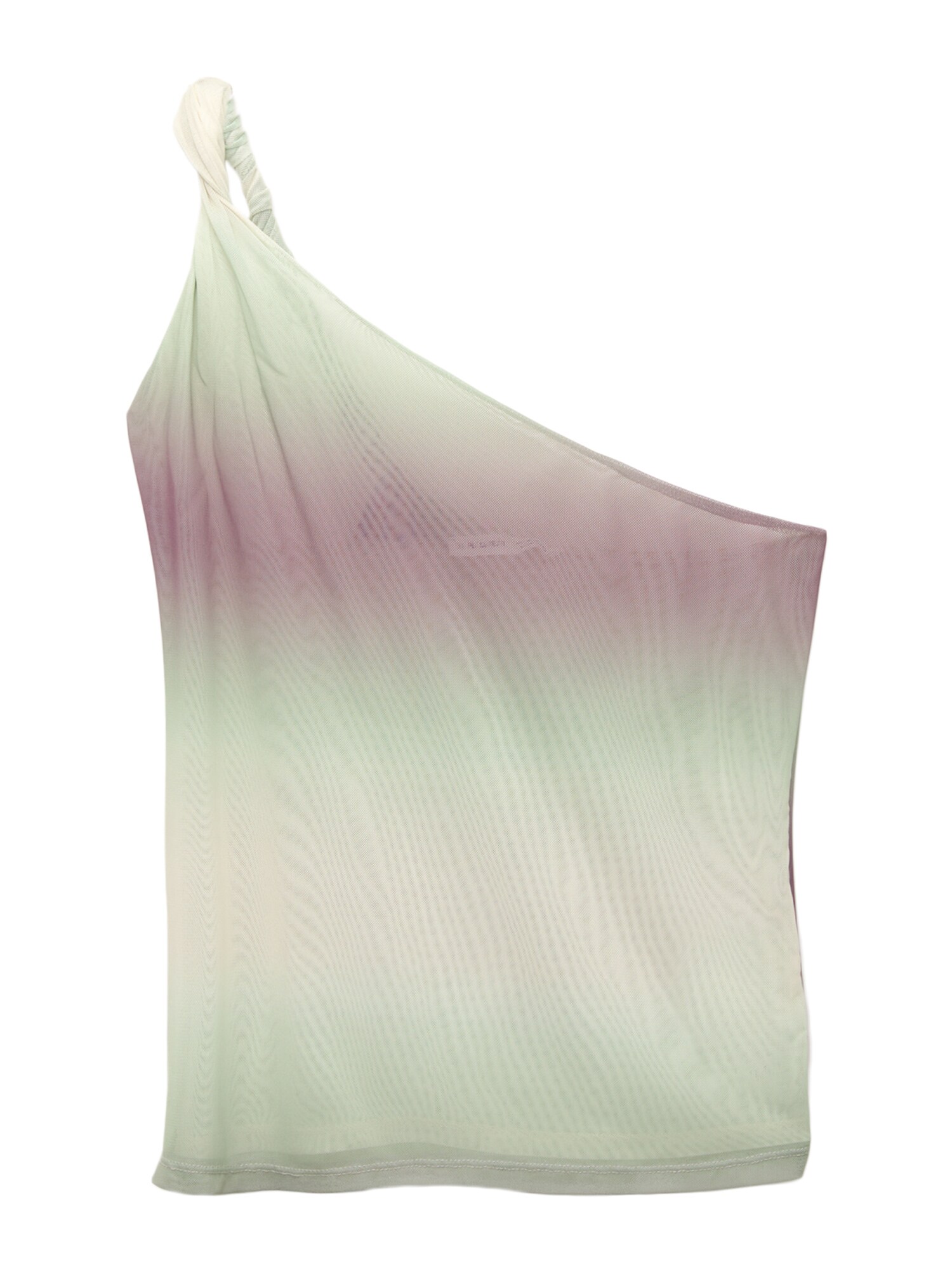 Pull&Bear Top pastelovo zelená / fialová / šedobiela