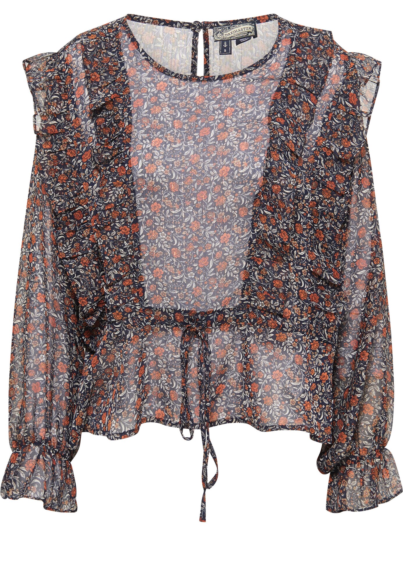 DreiMaster Vintage Blusa  bege / azul cobalto / castanho ferrugento