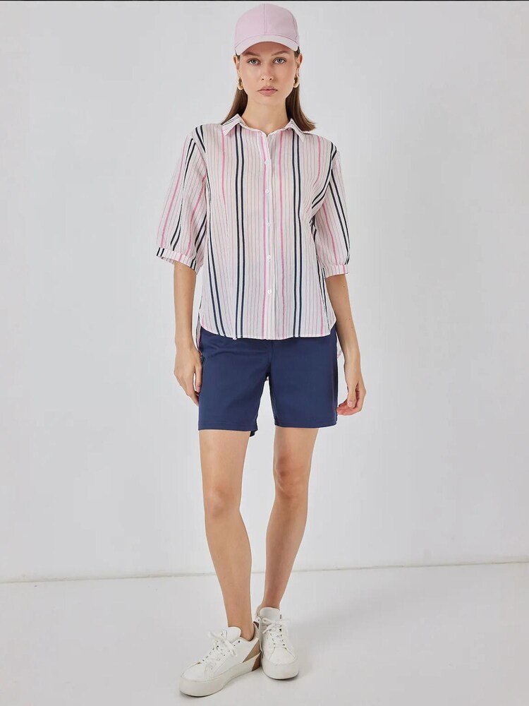 Bigdart Bluse Damen Größe S navy / pastellpink / hellpink