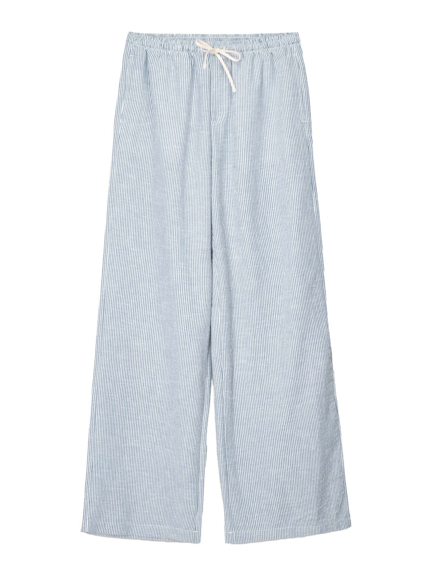 Bershka Pantaloni  albastru marin / alb