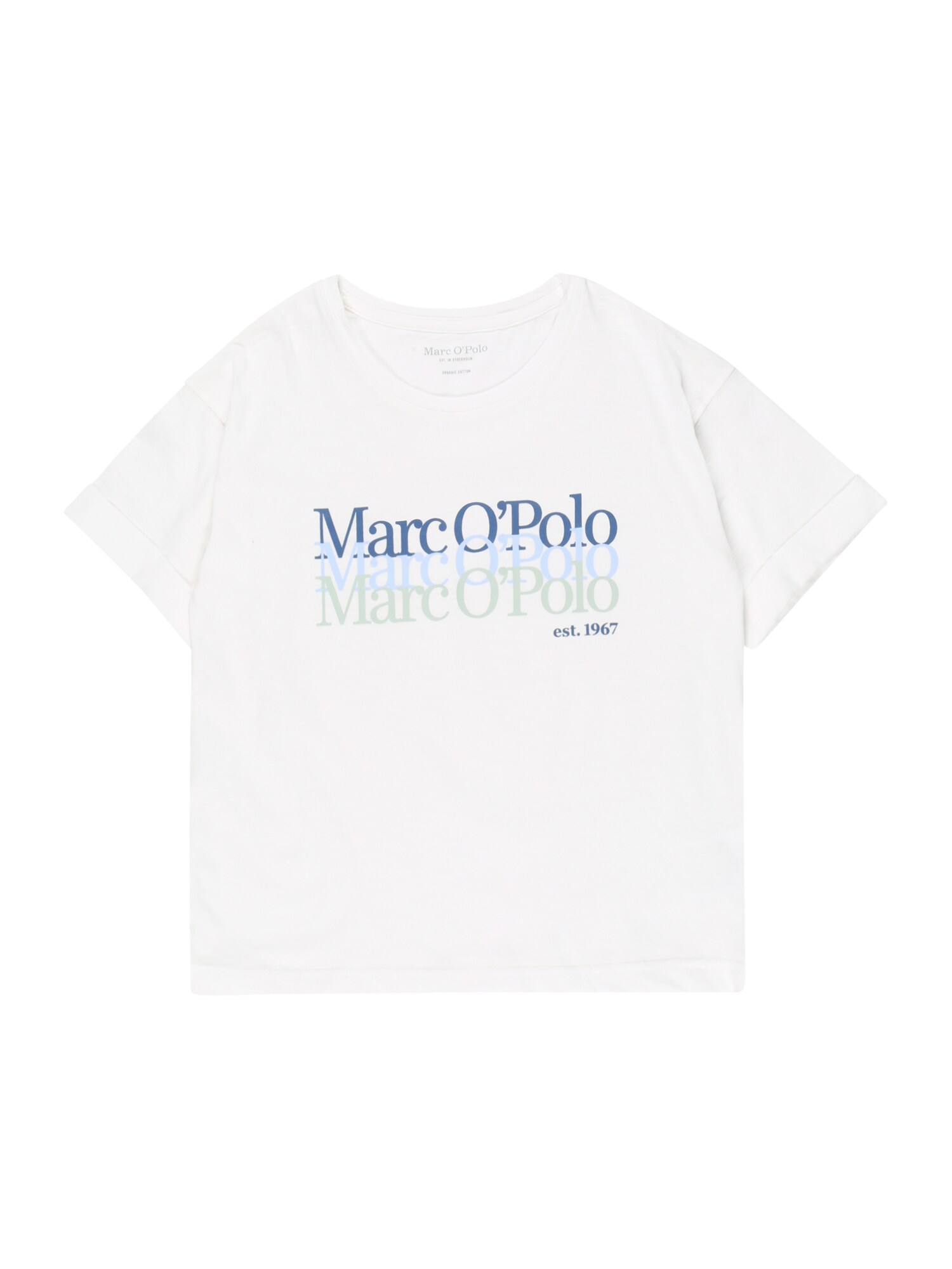 Marc O'Polo Junior Marškinėliai šviesiai mėlyna / tamsiai mėlyna / pastelinė žalia / balta