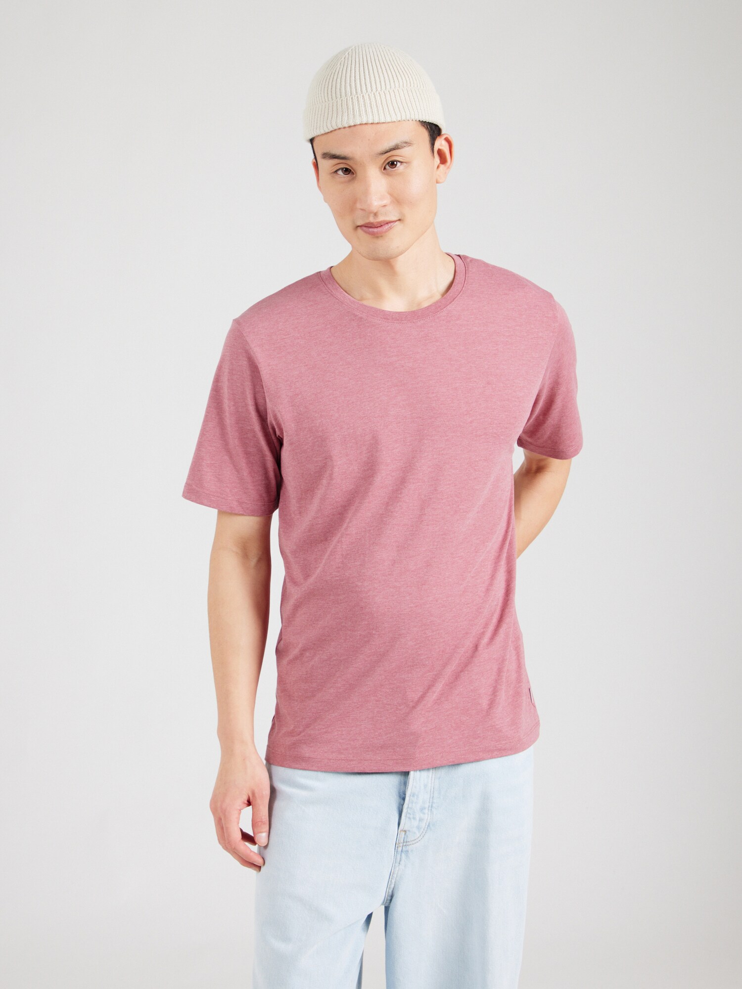 JACK & JONES Póló  rózsaszín melír termék 2. képe