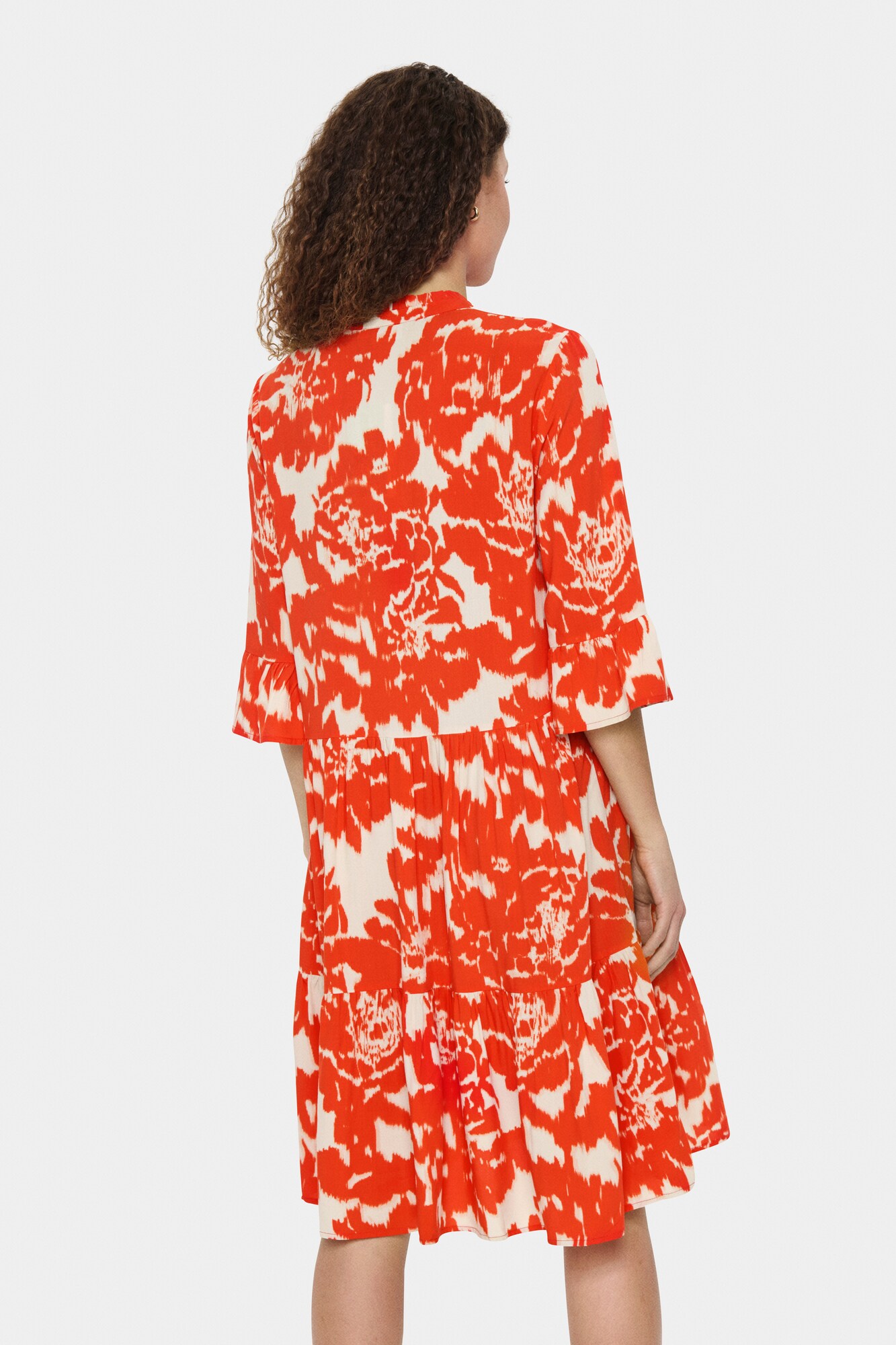 SAINT TROPEZ Vestido  rojo anaranjado / blanco