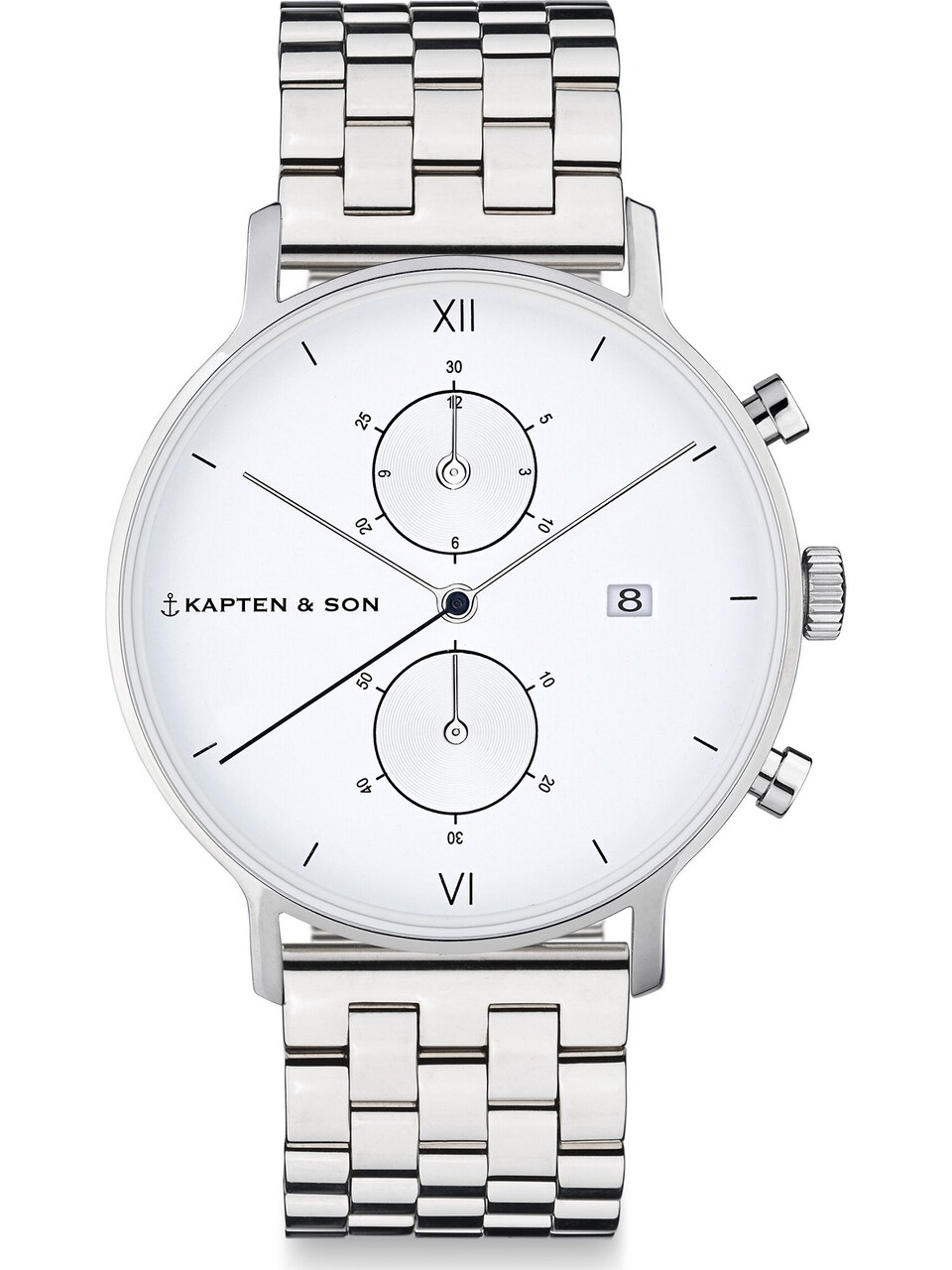 Analog klocka 'Chrono Small Silver Steel'