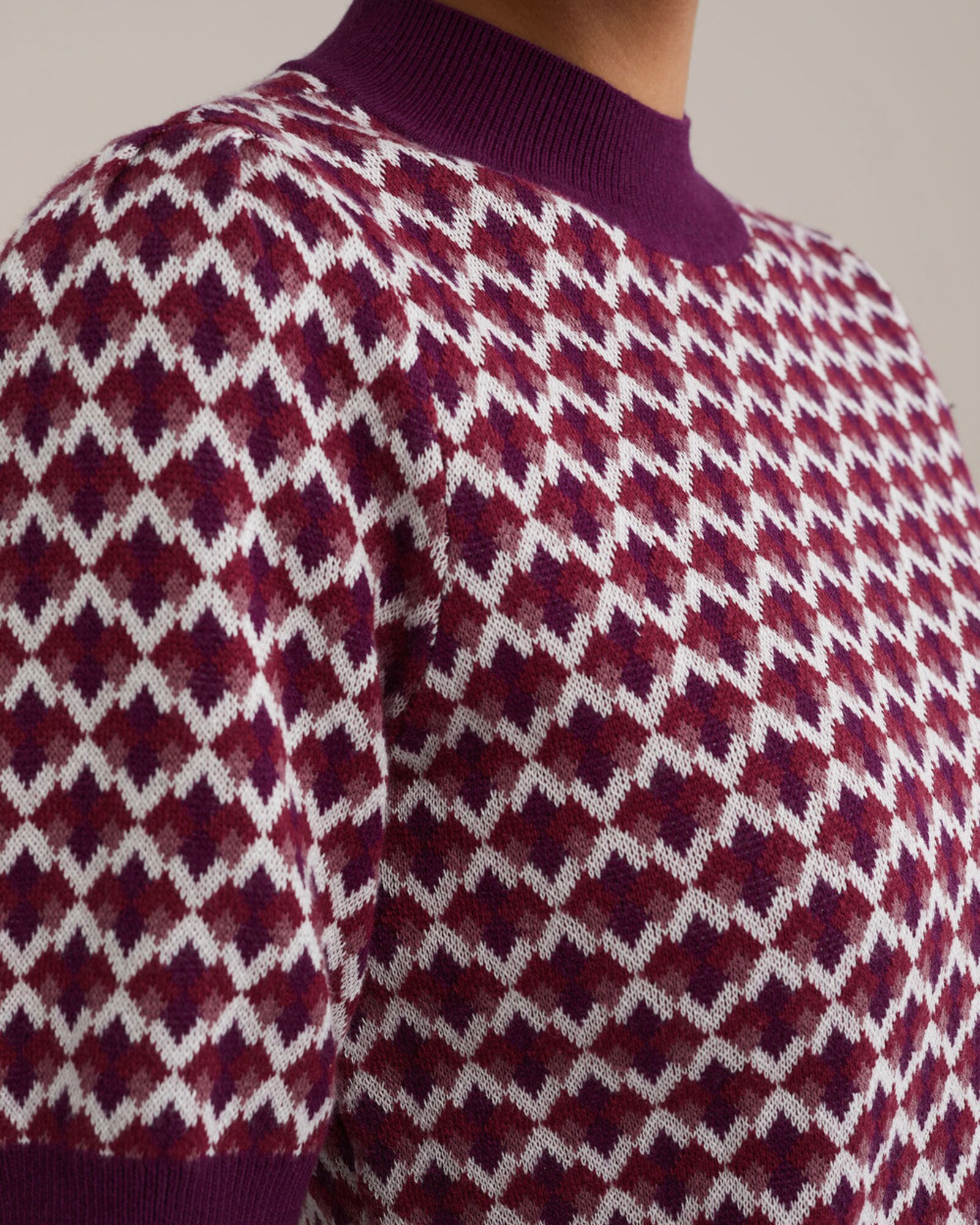 WE Fashion Pulóver  bogyó / sötétlila / rózsaszín / fehér termék 2. képe