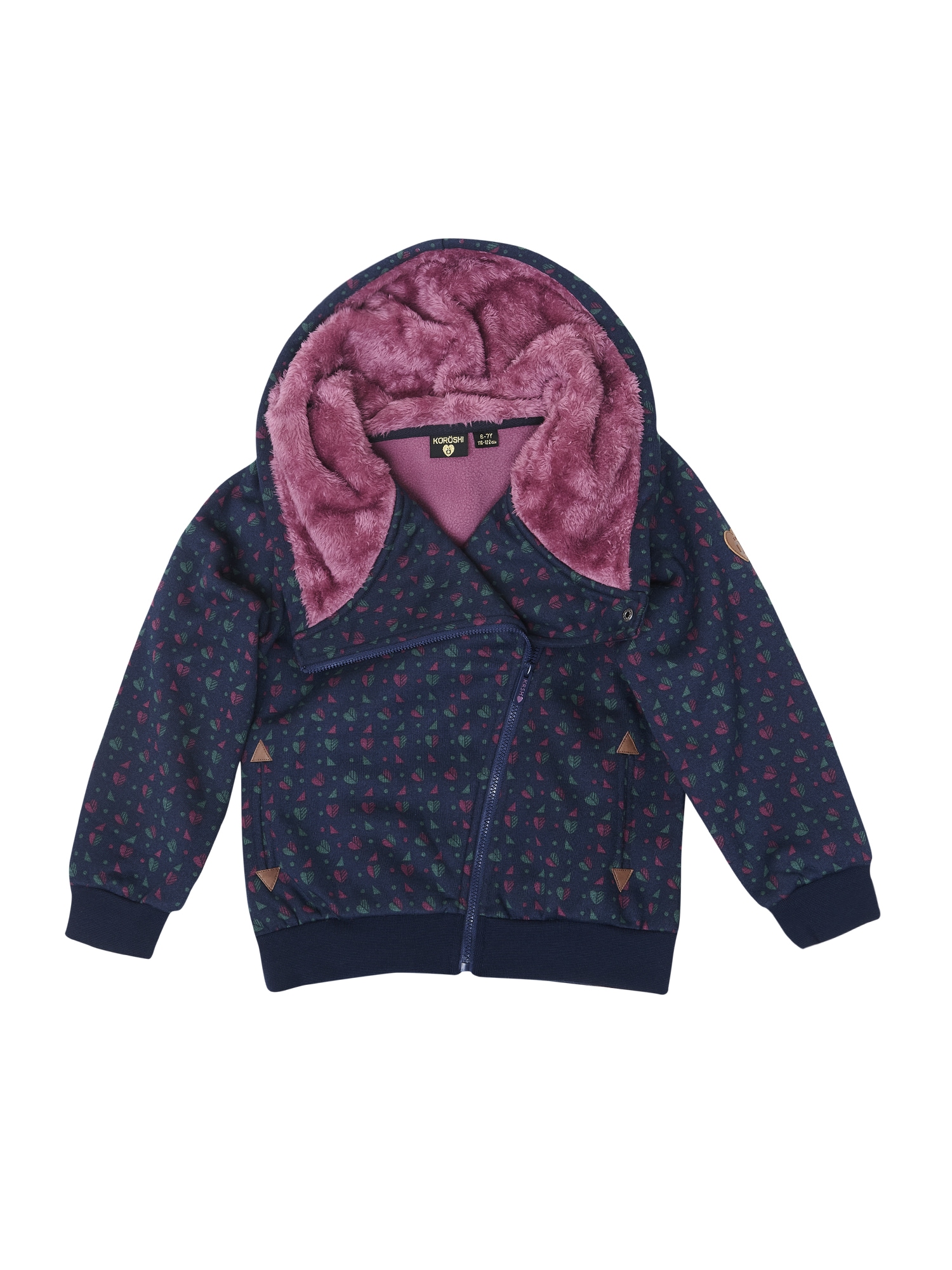 KOROSHI Sudadera con cremallera  navy / verde / rosa