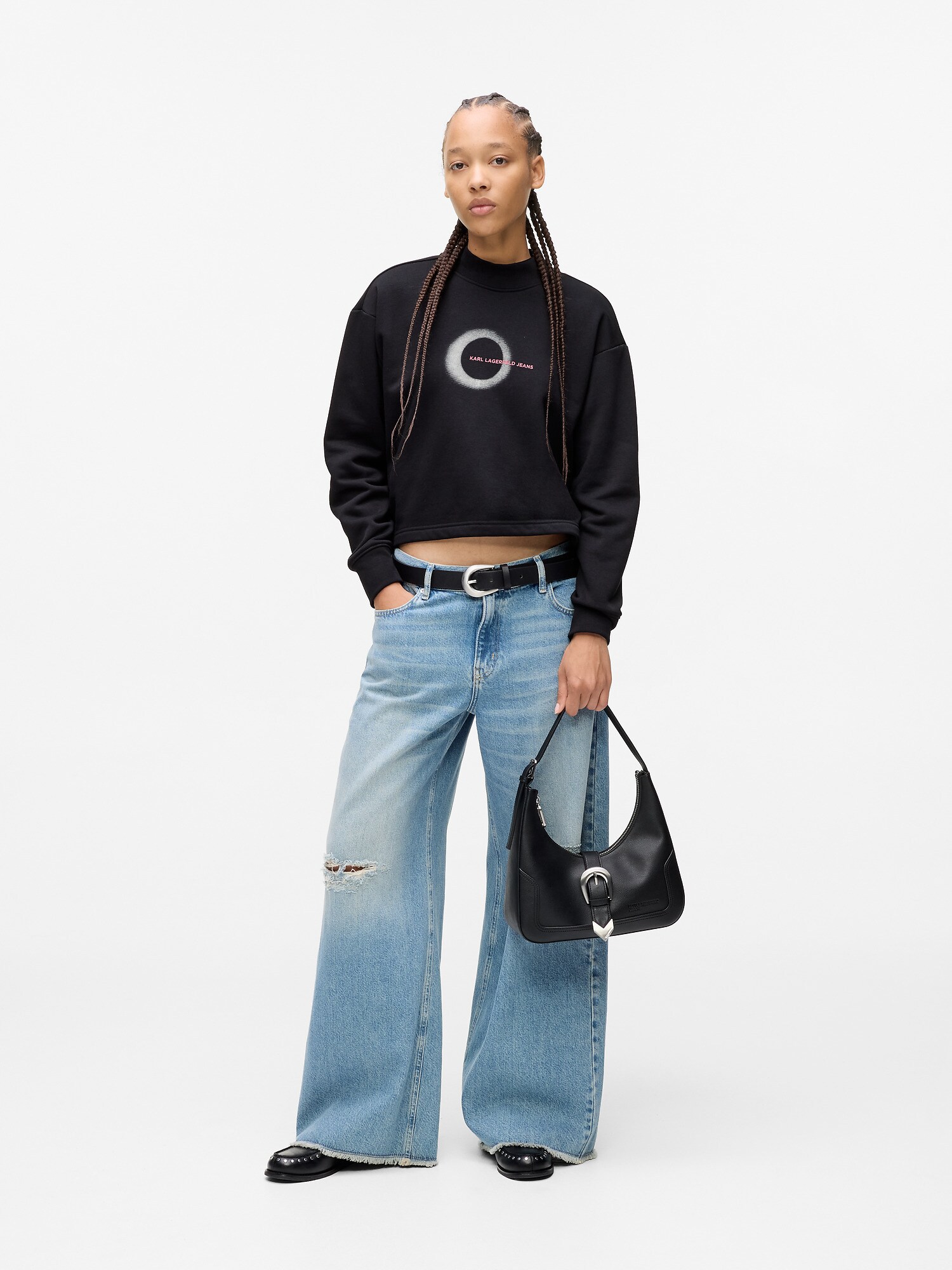 KARL LAGERFELD JEANS Mikina červená / čierna / biela (obrázok 5)