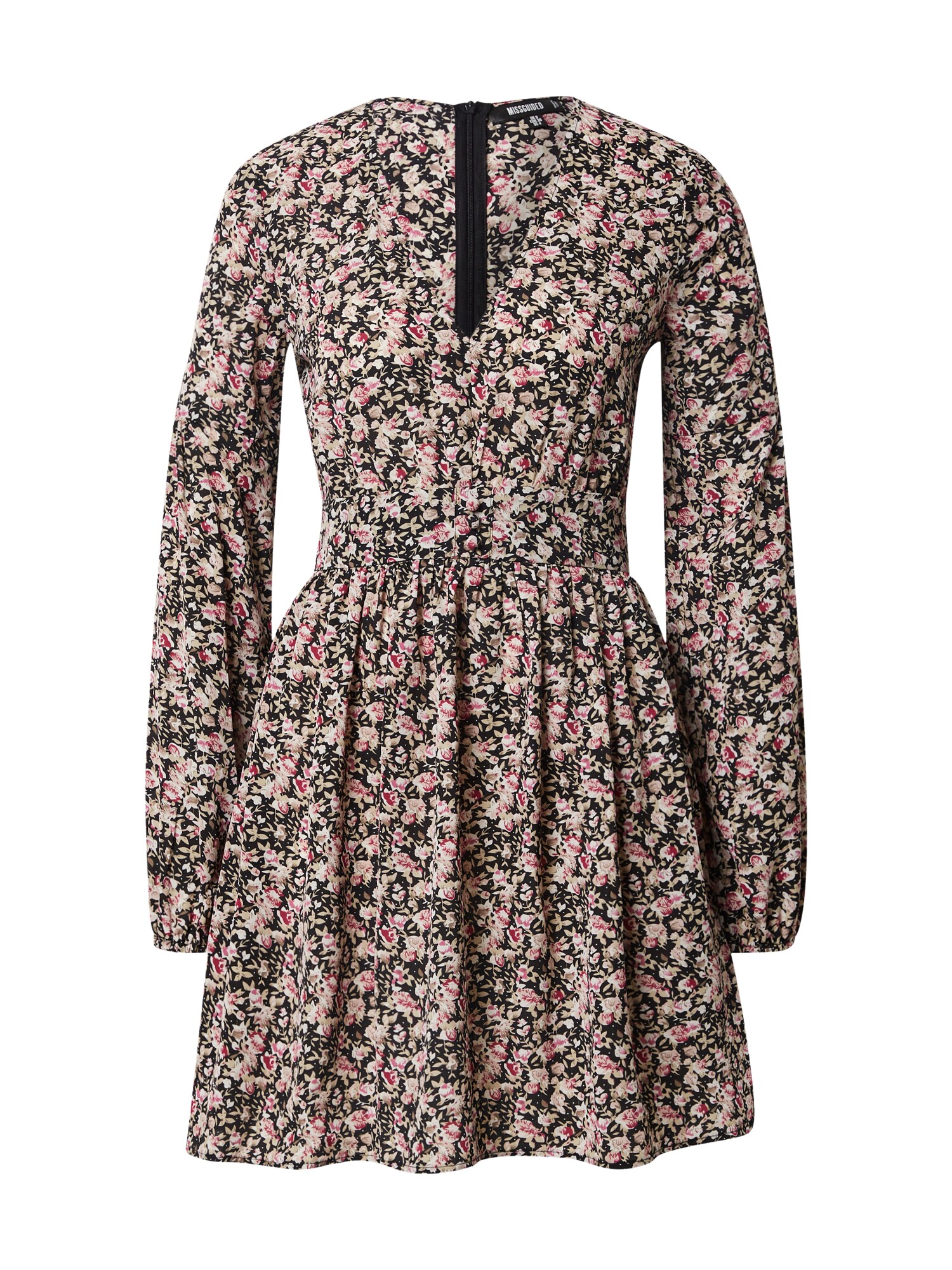 Missguided Šaty  béžová / ružová / čierna / biela
