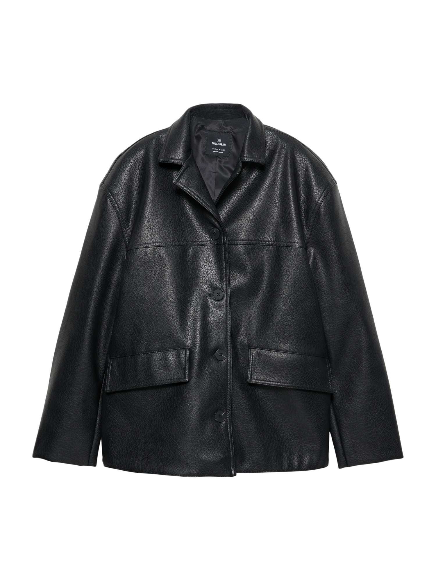 Pull&Bear Geacă de primăvară-toamnă  negru