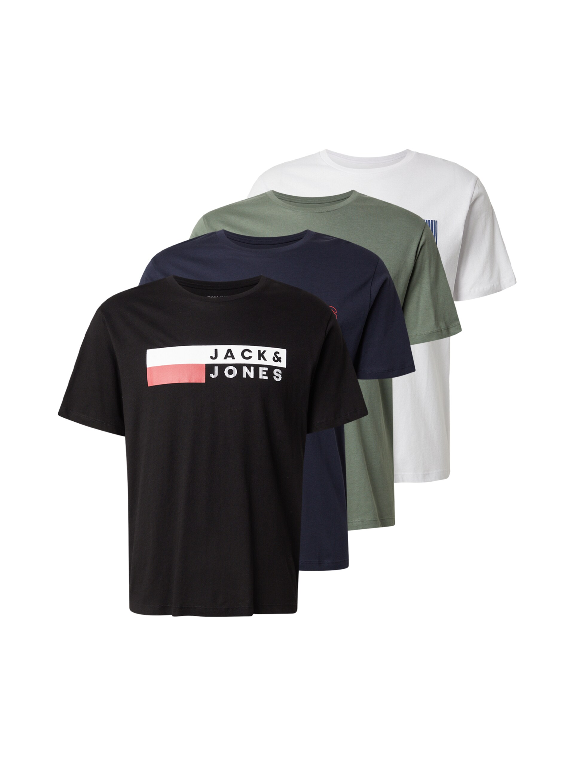 JACK & JONES T-shirt mörkblå / oliv / svart herr