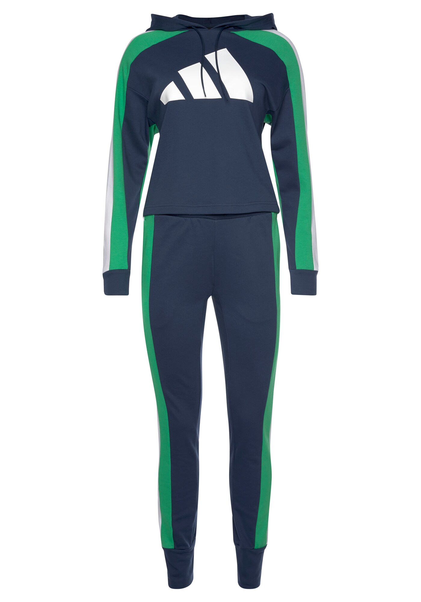 ADIDAS PERFORMANCE Treniruočių kostiumas  tamsiai mėlyna jūros spalva / žalia / balta